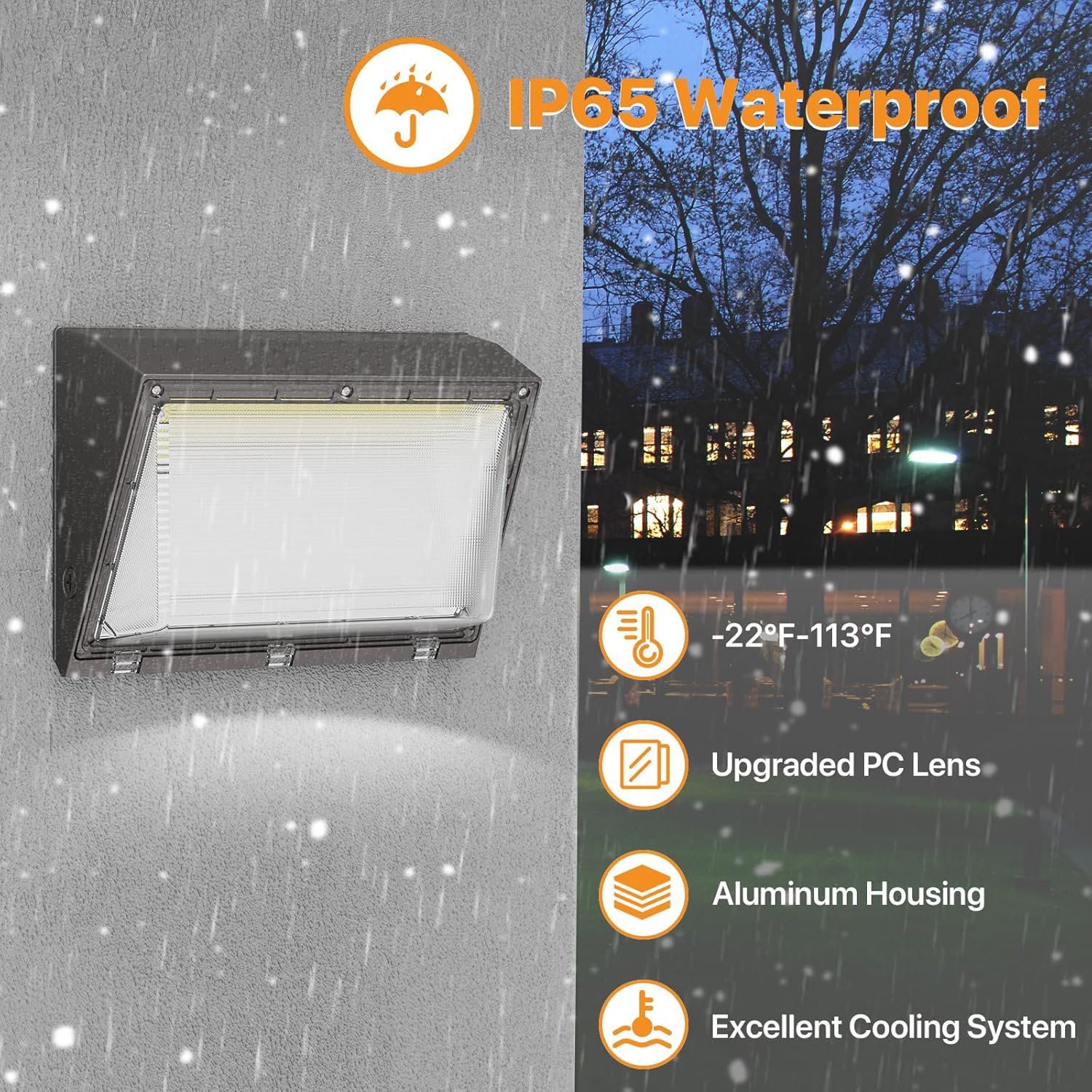 Arlmont & Co. 120W LED Wall Pack Light, 18000LM Outdoor Wall Mounted