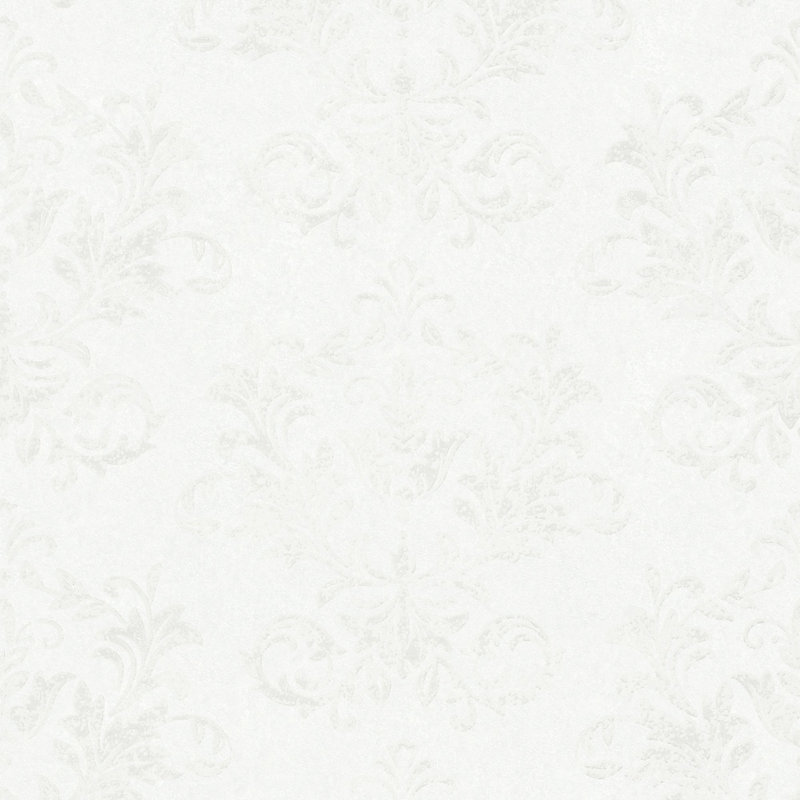 Rouleau de papier peint Hotel Damask, Blanc / Blanc