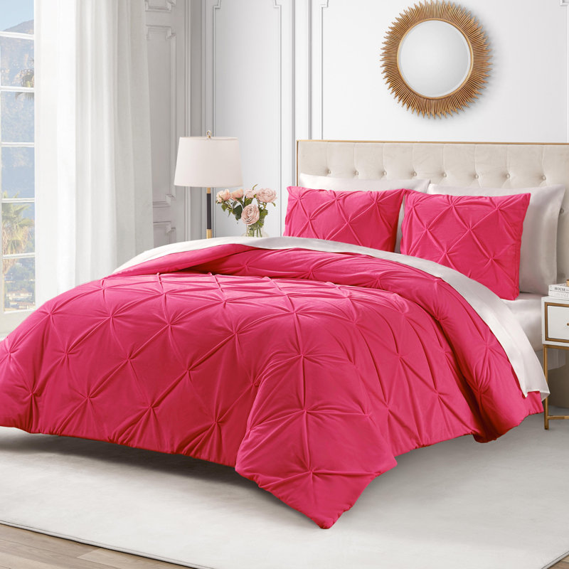 Juicy Couture Kiss Pleat Plush Micromink Comforter Sets, King Comforter + 2 King Shams, Pink