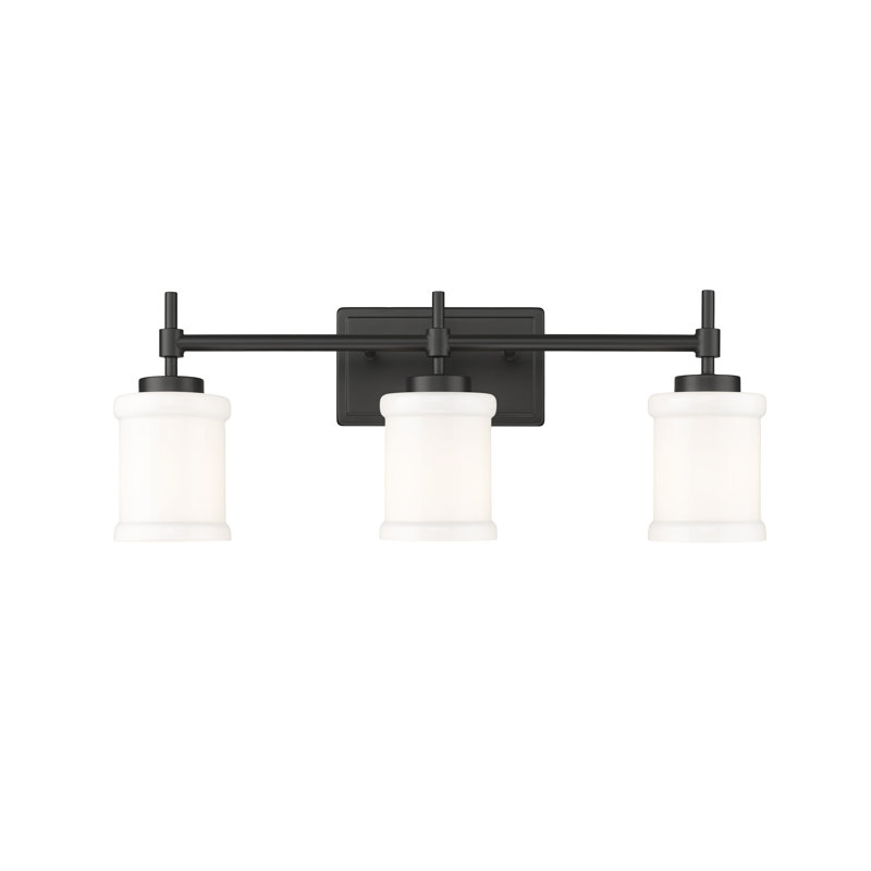 Meuble-lavabo 3 lumières Zowie, Noir mat