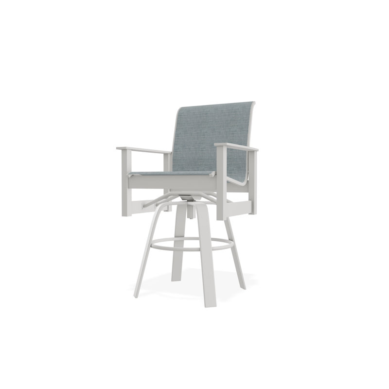 Fauteuil pivotant à hauteur de barre en polymère de qualité marine Leeward Sling, Neige, Breloque