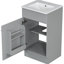 Meuble-lavabo de 18 po avec lavabo. Armoire blanche. Finition de la cuvette à la crasse. Tablette de porte et tablette réglable. Fabrication.-102075936
