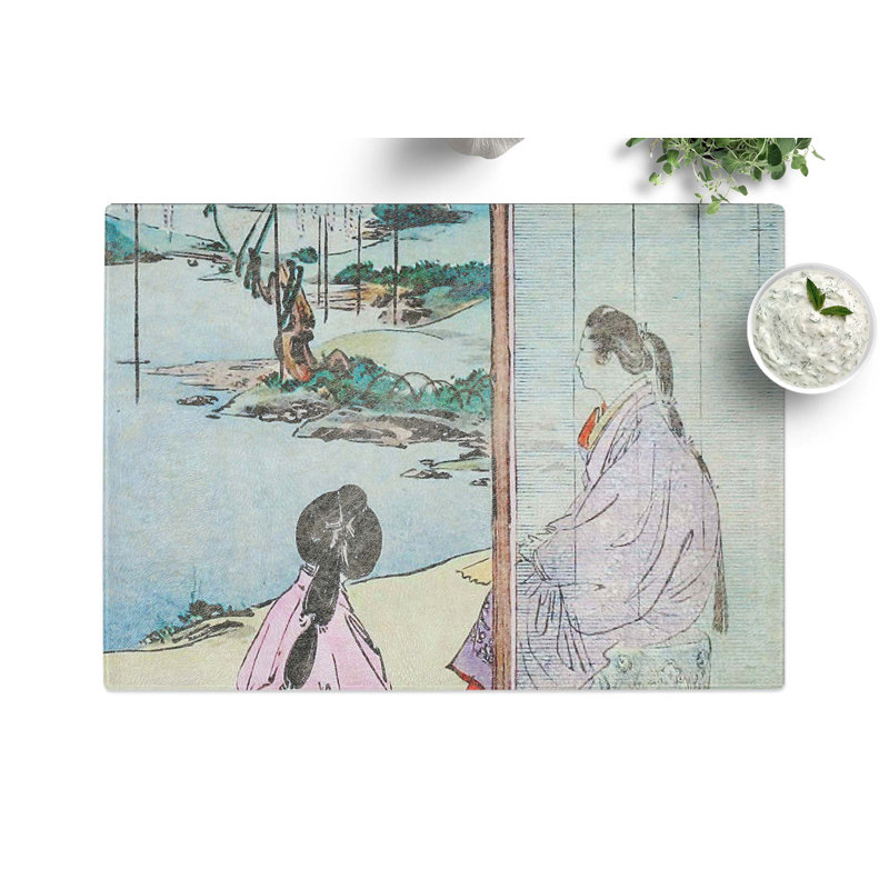Tempered Glass View of the Wisteria Tree Chopping Board, 39 cm x 28.5 cm
