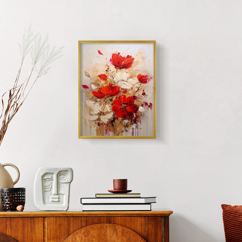 Série FLORAL CCXCI - reproduction encadrée de qualité supérieure - prête à être accrochée - aucun clou requis
