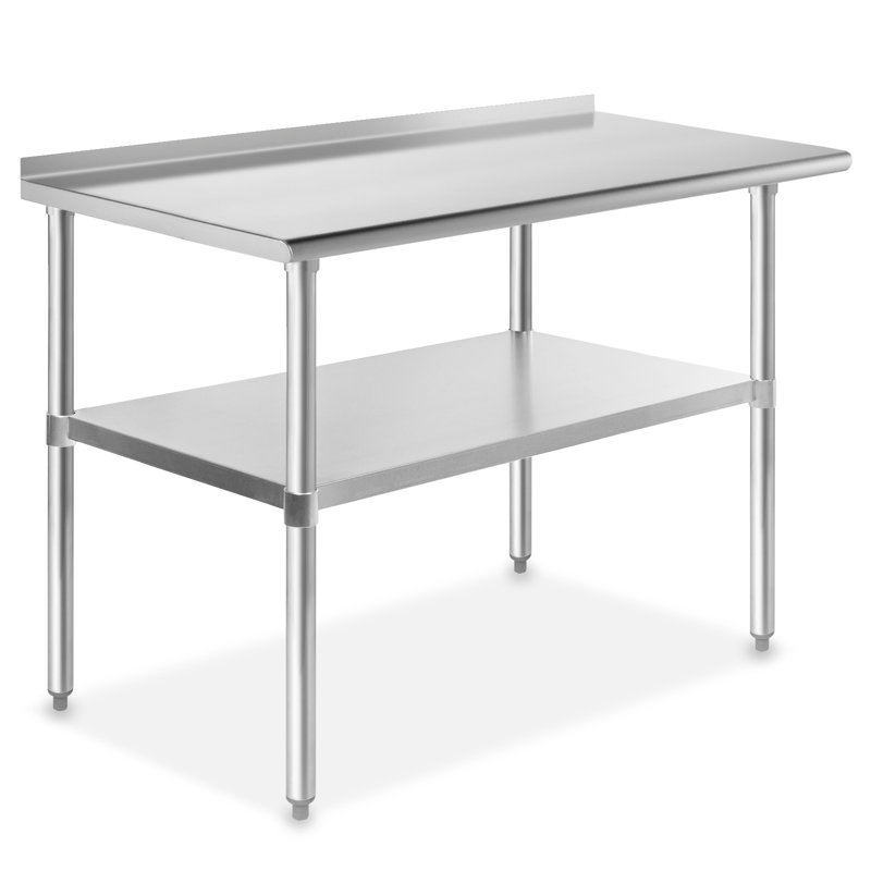 GRIDMANN 48'' Stainless Steel Work Table with Backsplash and Undershelf