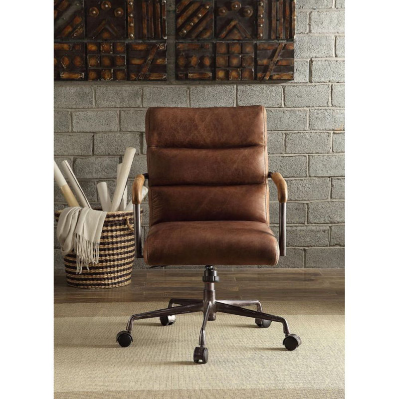 Chaise de bureau Littell, Brun rétro