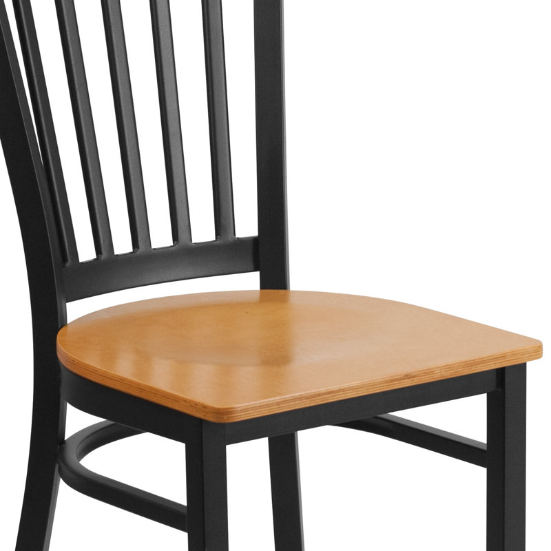 Hercules Prompton Vertical Back Metal Restaurant Chair, Natural, 1
