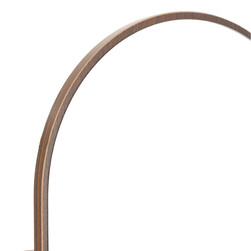 Arch Floor Mirror with Shelves, Walnut