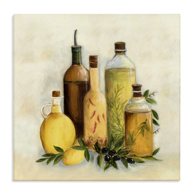 Traditional Kitchen Cooking Oils Canvas Wall Art, design by Marilyn Dunlap