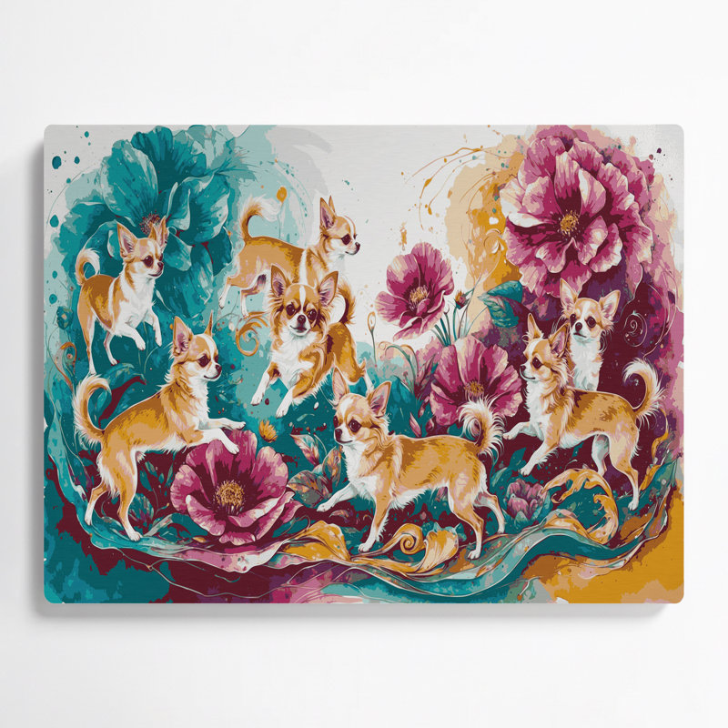 Chiens chihuahua, art mural en métal brun, H 11 po x l 14 po