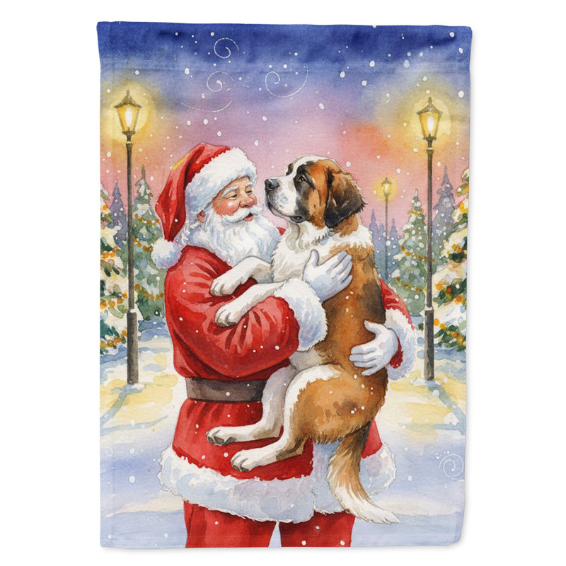 Saint-Bernard avec le drapeau de la maison du Père Noël, Taille de la maison, Saint-Bernard