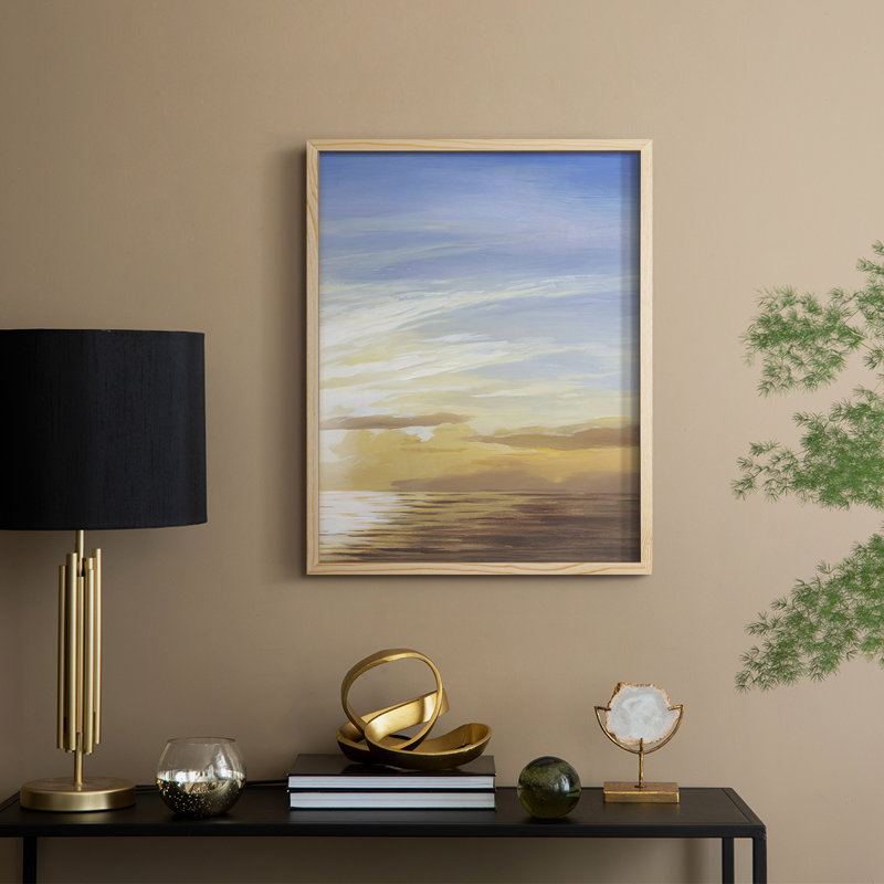 Luminous Waters II Framed Print - Solid Wood, 15" H x 12" W