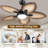 44"/52" Tropical plam Leaf Dimmable Ceiling Fan With Led Lights and Remote Control,Outdoor Waterproof Palm Leaf Ceiling Fan-746421007-746421010