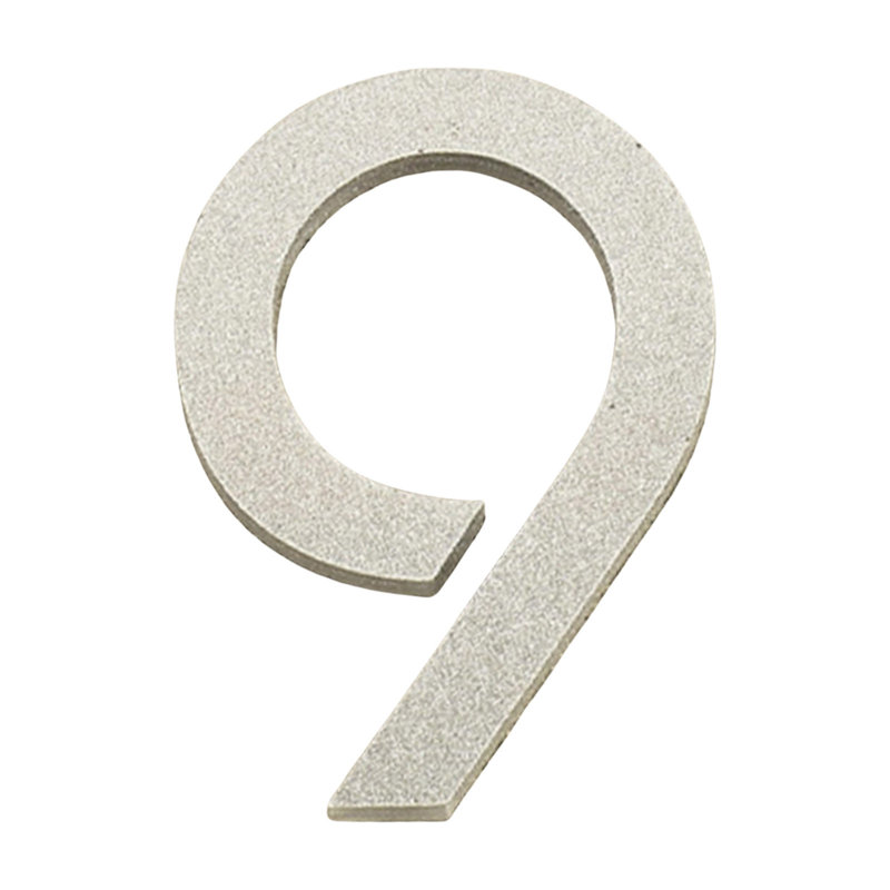 Plaques numériques argentées en acrylique de 10 cm pour un décor moderne et élégant, 5.12" H x 3.94" W, Silver