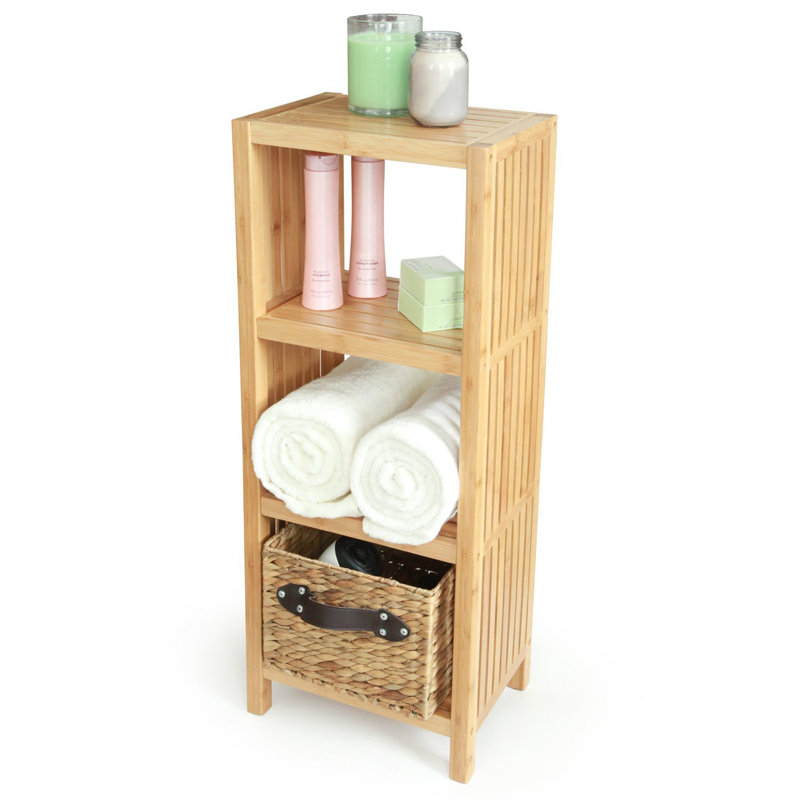 Jenelle 34" H Freestanding Wooden Bathroom Shelf
