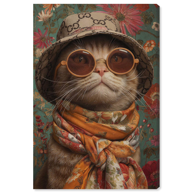 Reproduction d'art sur toile avec chapeau de seau élégant, Art par Remedy, H 36 po x l 24 po, Toile tendue avec châssis