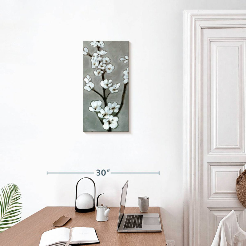 White Blossoms I, 24" H x 12" W