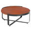 Table basse d'extérieur de style industriel moderne, bois, structure en métal, 14,38 po de hauteur, 31,86 dimensions, table décorative en bois avec couleur, large, pour assise