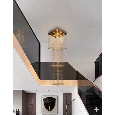 Modern 12 Light Crystal Chrome Chandelier