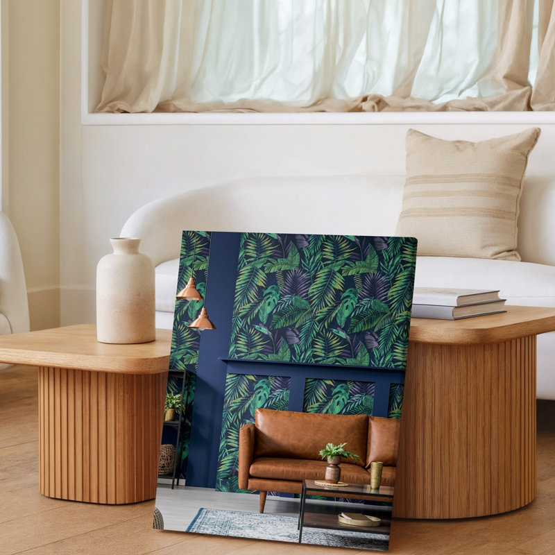 Toile, une scène intérieure douillette mettant en vedette un salon élégant avec art mural, H 11 po x l 14 po