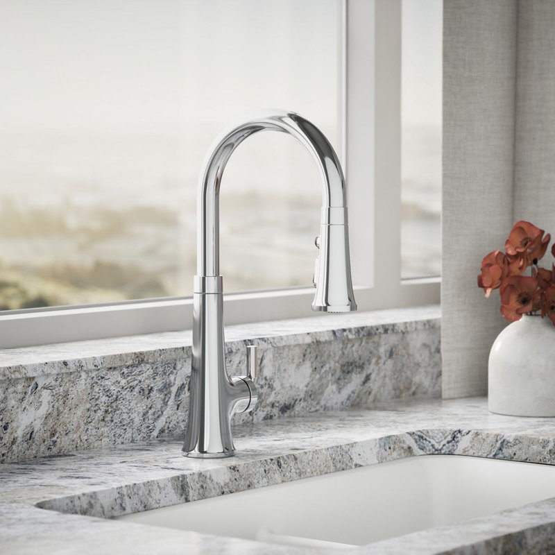 Tone™ Touchless Pull-Down Kitchen Sink Faucet with Voice Activation and Three-Function Sprayhead, Polished Chrome