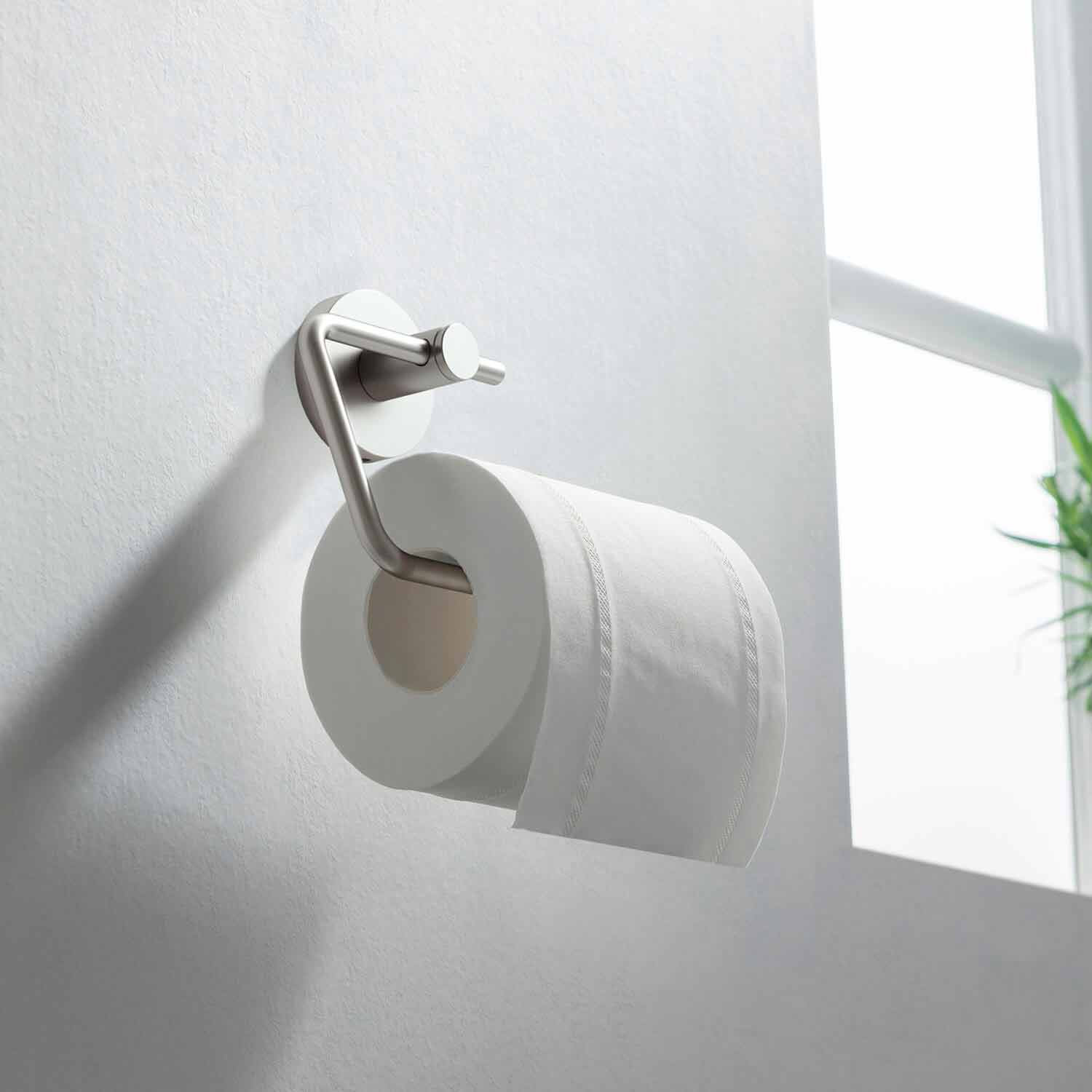 Circular Wall Mount Toilet Paper Holder, Brushed Nickel