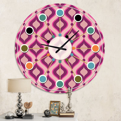 Horloge murale abstraite à motif géométrique rétro IV - Mid-Century