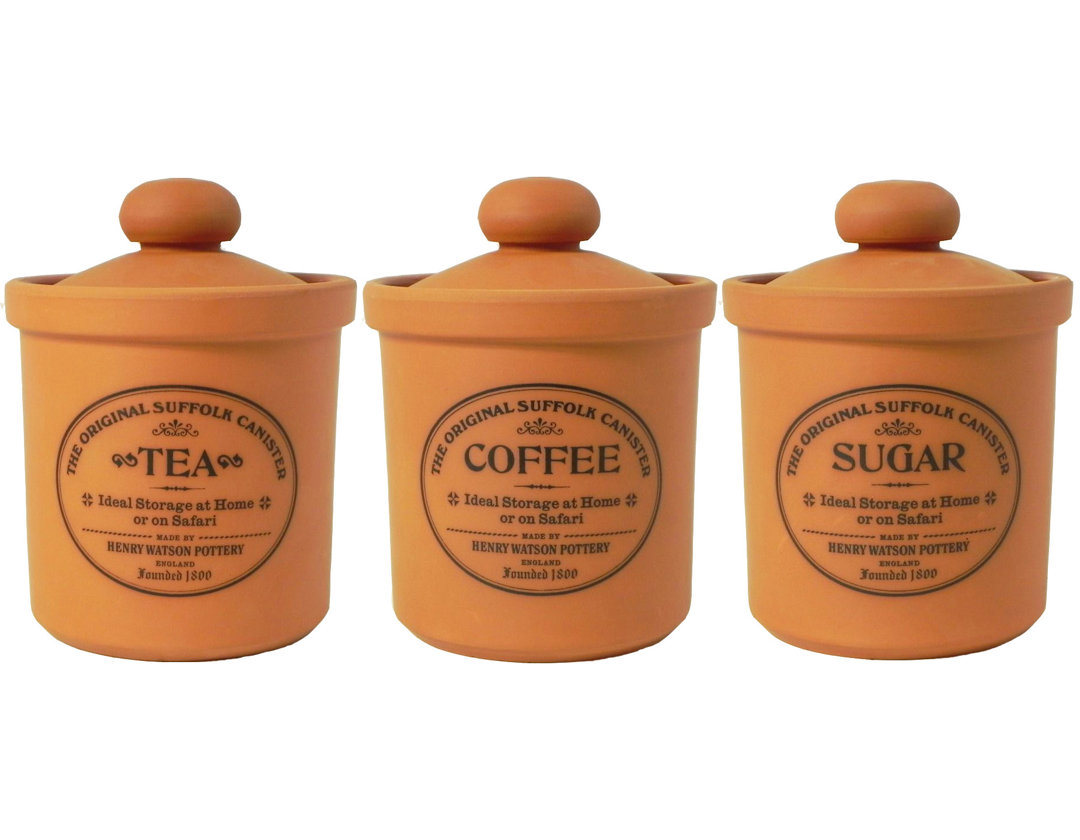 Original Suffolk 3-teilige Kaffee-, Tee- und Zuckerdosen-Sets