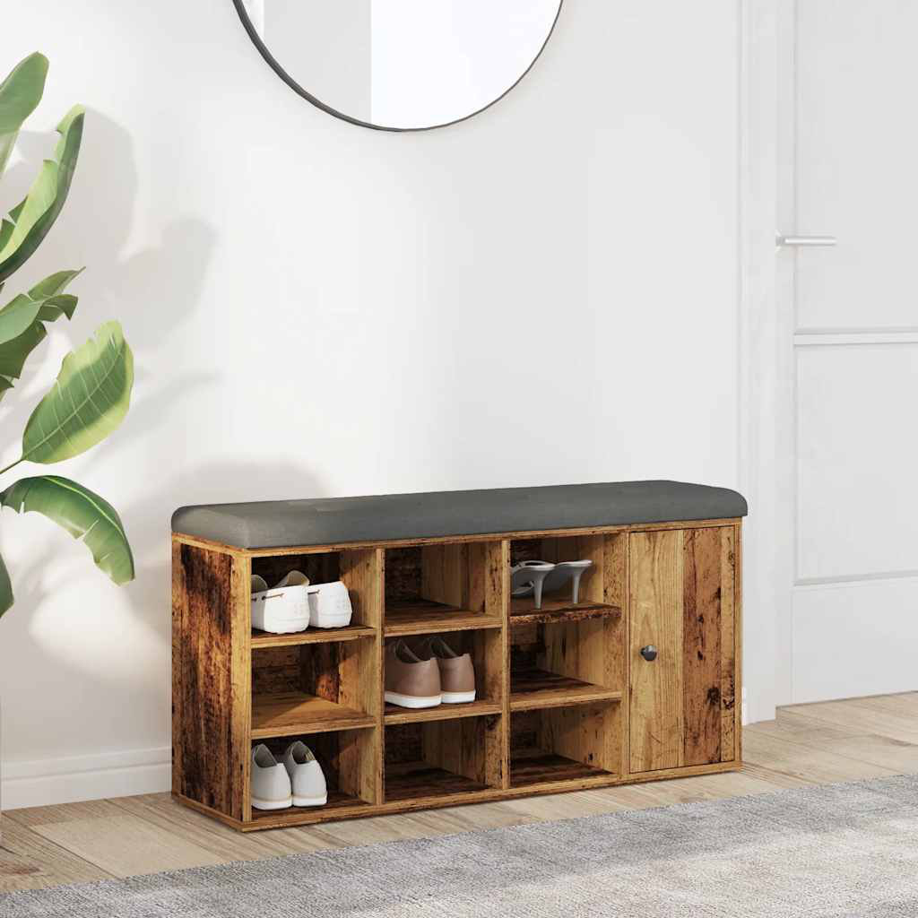 Vidaxl shoe bench, concrete gray, 102 x 32 x 50cm