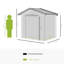 Remise de rangement extérieure de 7 pi x 4 pi Outsunny, maisonnette de jardin avec fondation, 4 évents et 2 portes coulissantes faciles pour la cour, le patio, le garage et la pelouse
