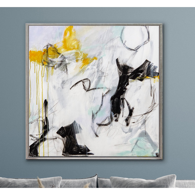 Little Black Dress Print by Patricia Schwimmer, Framed Canvas, 40" H x 40" W x 2.375" D, Silver