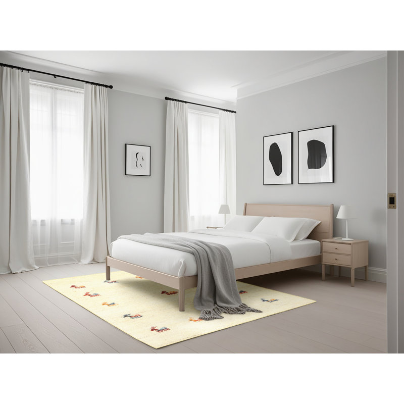 Surface beige contemporaine tapis, Rectangle 5 pi x 7 pi
