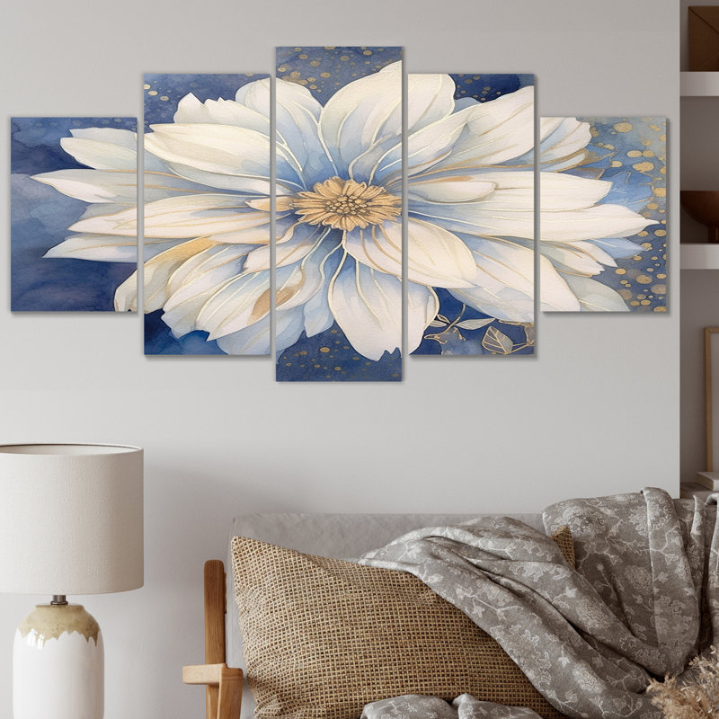 Knotley - impression sur toile de fleurs - 5 panneaux