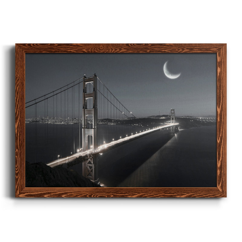 Moonrise - cadre photo, impression sur toile, H 20 po x l 17 po x P 1,5 po, Toile avec cadre érable