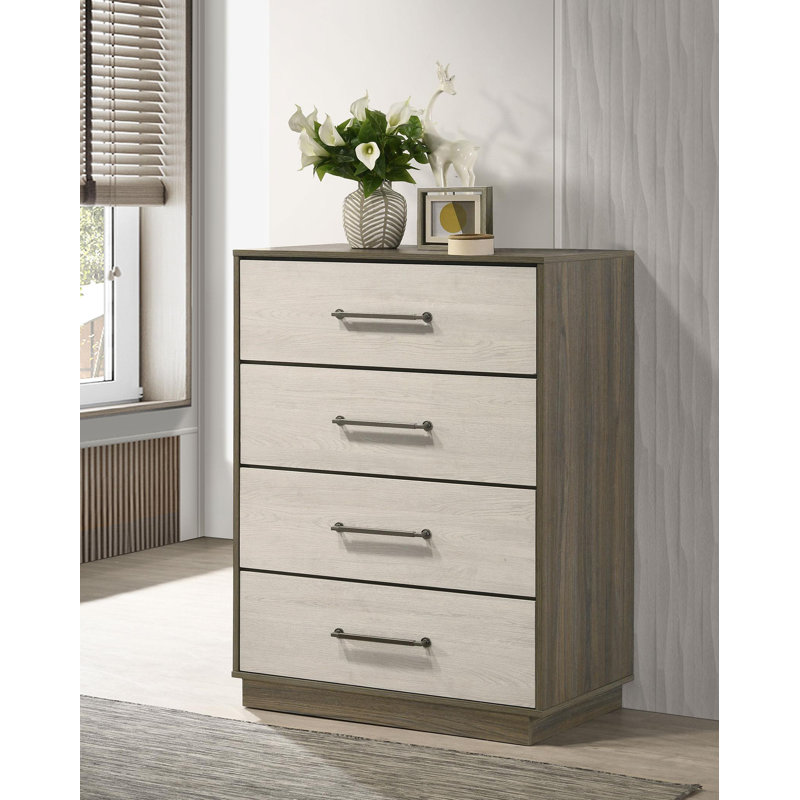Commode 4 tiroirs Chêne gris