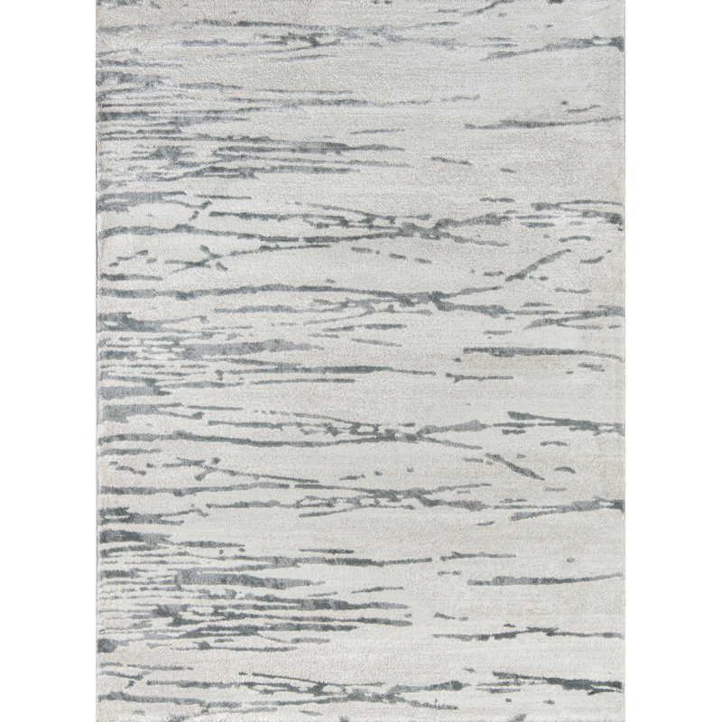 Tapis gris clair tissé à la machine Northwick, Rectangle 2 pi x 3 pi