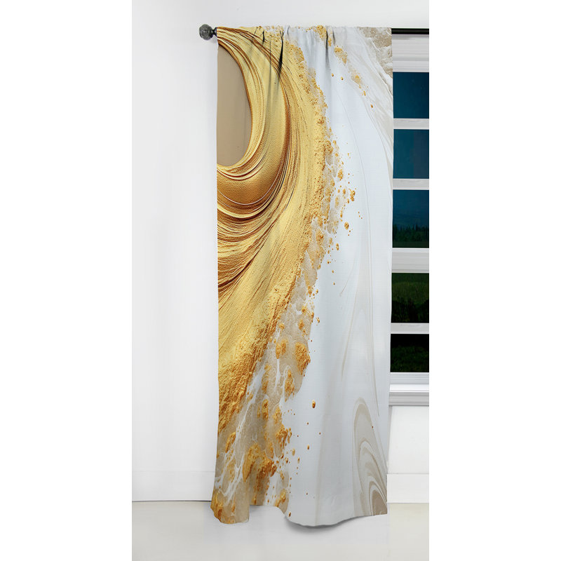 Donoho - Modern Spiral Abstract Velvet Blackout Curtain - 1 Panels, 52" W x 95" L