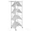 Folding Storage Shelf with Wheels 5-Tier Metal Shelving Unit White