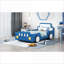 Lit plateforme simple en bois de polyuréthane mélangé, voiture de course en forme de roues, capacité de 250 lb, aucun sommier nécessaire pour la chambre à coucher-306767172