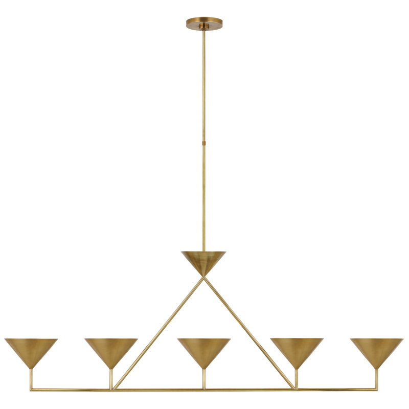 Orsay 5 - Light Chandelier, Antique Brass