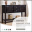 Console 48 po en bois massif avec 2 tiroirs, armoires et tablette inférieure, armoire de rangement pour salle à manger de style rétro