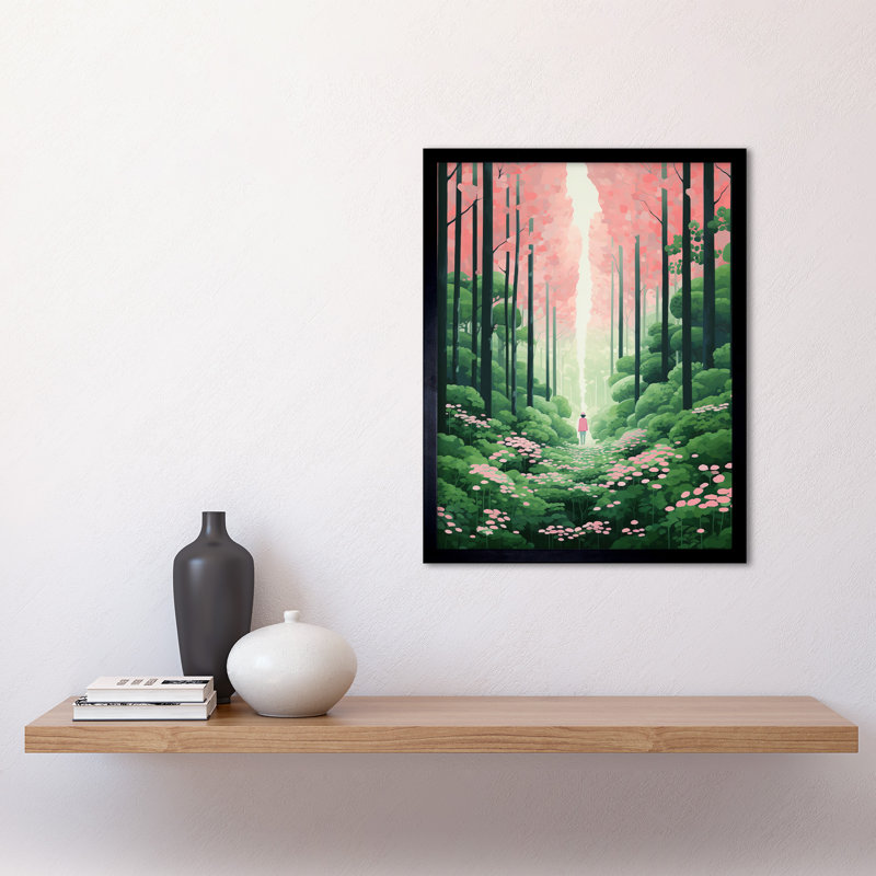 Mount Yoshino Cherry Blossom Tree Forest - Single Picture Frame Print
