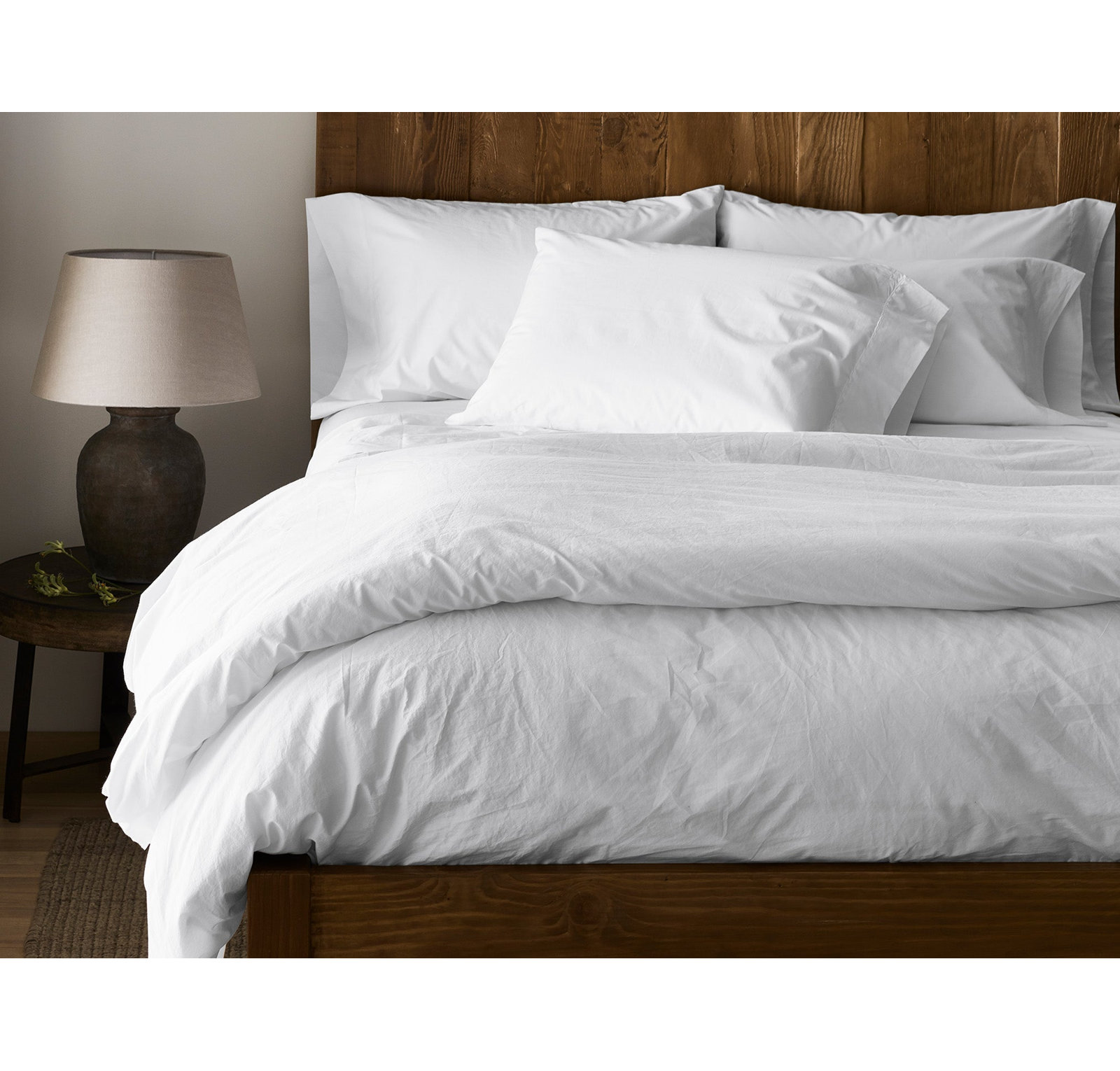 Refined Organic Percale Sheet Set, Alpine White, California King Sheet Set with 2 Pillowcases