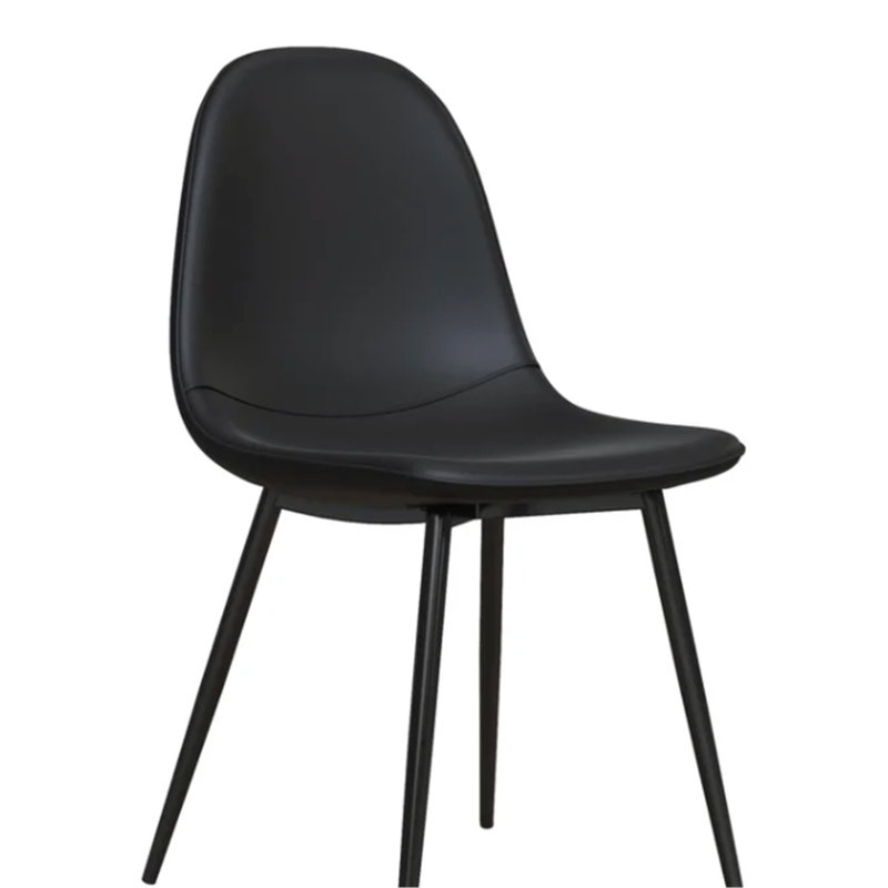 1'' H Faux Leather Upholstered Metal Side Chair