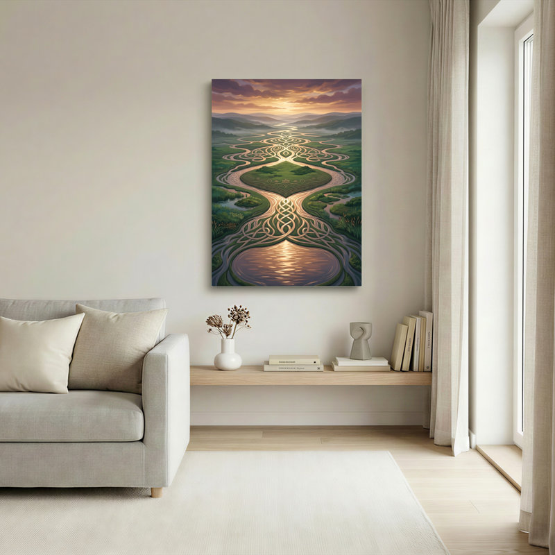 «Celtic River», reproduction d'art sur toile, ensemble de 1, H 36 po x l 24 po, Toile tendue