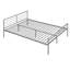 Lit superposé en métal avec bureau intégré - simple sur double, argent métallique pour une élégance de chambre à coucher solide et stable-632552171