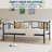 Twin Daybed with Trundle, Sturdy Metal Day Bed with Steel Slat Support, Trundle Bed Twin with Arched Headboard, 6 Casters for Easy Mobility, SofaBed for Living Room, Bedroom and Guest Room-758616615