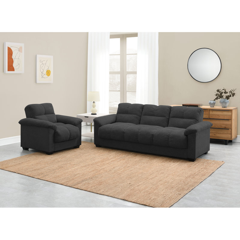 Royka 2 - Piece Living Room Set, Dark Grey