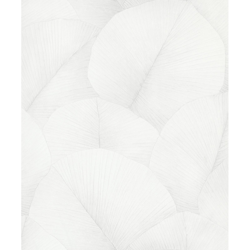 Amariyana Collection Textured Palm Wallpaper Roll, White