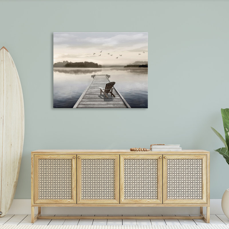 Bc-450_CN "Beach Chair On Dock Wrarap Canvas" par Amber Sterling sur toile, H 36 po x l 48 po
